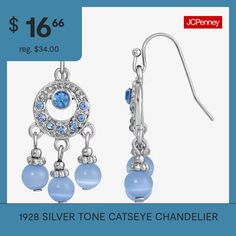 Beautiful chandelier earrings add a bit of sparkle and happiness to your soul. These earrings feature blue crystals and three blue beads that dangle gently enough to give you that playful, carefree style.Bead Type: CrystalEarring Back: French WireMetal Color: Silver ToneEarring Length: 1 1/2 InchEarring Width: 16mmCare: Wipe CleanEarrings Style: Chandelier EarringsMetal: AlloyCountry of Origin: Imported Carefree Style, Earrings Chandelier, Beautiful Chandelier, Earrings Blue, Earrings Color, Blue Beads, Blue Crystals, Chandelier Earrings, Your Soul