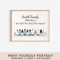 a family print with the words,'i love you so many things in life '