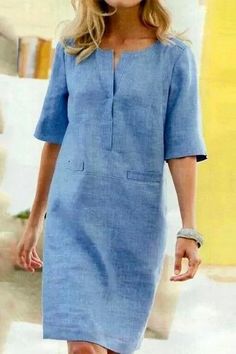 Linen Shift Dress, Linen Fashion, Sleeve Cotton, Cotton Linen, Shift Dress, Comfort Fit, How To Wear