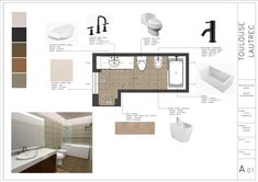 an image of a bathroom layout with all the components labeled in english and spanish, including sink, toilet, bidet, tub