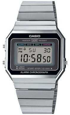 Casio Vintage | Silver Bracelet | Digital Dial | A700WE-1AEF Watch First Class Watches Brand Authorised UK Retailer Item Description We are an authorised retailer, based in the United Kingdom, for more than 150 brands of watches and jewellery. All items are complete with the official manufacturer warranty (see below) and are 100% genuine. Rated excellent on both eBay and Trustpilot by over 15,000 independent reviews, you can shop with confidence. Casio Vintage | Silver Bracelet | Digital Dial | Casio is an electronics manufacturing company that was founded in 1946 by Tadao Kashio. The brand has a versatile portfolio, from musical instruments and digital cameras to analogue and digital watches. The company rose to popularity quickly after releasing its first-ever product, a cigarette holder Modern Silver Digital Watch With Stopwatch, Modern Silver Stopwatch Watch Accessories, Modern Silver Watch Accessories With Stopwatch, Silver Digital Watch With Chronograph And Rectangular Dial, Classic Silver Digital Watch With Date Display, Silver Classic Digital Watch With Date Display, Silver Digital Watch With Date Display, Casio Digital, Casio Vintage