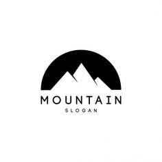 the mountain logo is black and white