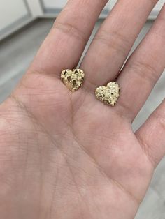 -14k cute earrings nuggets  -100 gold  -heart earrings  - cute diamond nugget style - nice push back backing - earrings are gorgeous and will shine all the time -can be worn on a daily basis. Nuggets Earrings, Gold Heart Nugget Earrings, Gold Nugget Earrings, Earrings Studs Gold, Golden Nugget Earrings, Gold Nugget Jewelry Vintage, Real Gold Earrings, Gold Nugget Jewelry, Nugget Earrings