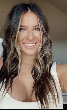 Halo Lights, Long Hair Highlights, Dark Brunette Hair, Hair Color Underneath, Money Piece, Dark Hair With Highlights, Hair 2024, Trendy Hair Color