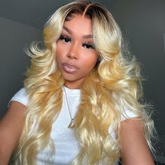 #4/613 Blonde Wig With Brown Roots Straight/Body Wave 13x4 Lace Human Hair Wigs Grey Hair Extensions, Frontal Wig Body Wave, Blond Ombre, 613 Blonde, Ombre Wigs, Body Wave Wig, Body Wave Hair, Blonde Wig, Blonde Ombre