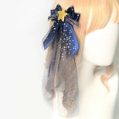 Bronzing Constellation Dark Blue Lolita Hairclip Steampunk Fashion Female, Steampunk Fashion Male, Hair Tie Accessories, Gothic Skirts, Goth Accessories, Blue Headband, Steampunk Accessories, Star Hair, Vintage Gothic