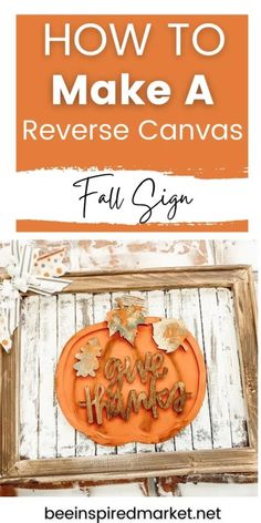 how to make a reverse canvas fall sign with the words, how to make a reverse canvas