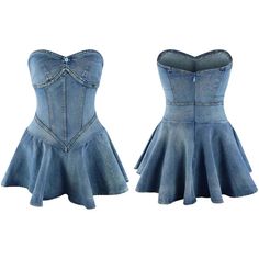 This strapless denim dress features a stylish circle skirt, making it a versatile and trendy to wear. Strapless design for a sleek look Pleated detailing adds a touch of sophistication Mini length for a fun, flirty vibe Made from high-quality denim for durability Available in multiple sizes for a perfect fit New Trendy Dresses, Skirt Making, Strapless Denim Dress, Dress Denim, Jean Dress, Pleated Mini Dress, Maxi Dress Formal, Denim Mini Dress, Effortless Elegance