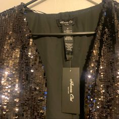 Super Sparkly Black Cardigan. Size M Chic Sequined Cardigan, Glamorous Winter Cardigan For Night Out, Fall Sequin Cardigan For Night Out, Sequin Cardigan For Night Out In Fall, Open Front Cardigan For Party In Fall, Open Front Cardigan For Fall Parties, Winter Party Cardigan With Open Front, Winter Open Front Cardigan For Party, Open Front Cardigan For Party In Winter