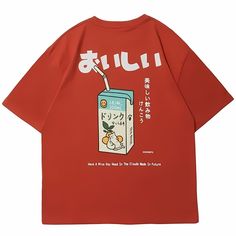 Bright Orange color 'Citrine milk and Cat' Oversize T-Shirt showing a pack of milk with a chilling cartoon cat on its print that looks so kawaii Cat Handbags, Cat Lamp, Japanese Cat, Cat Carrier, Cat Sweatshirt, Cat Bowls, Cat T, Japanese Design, Oversized Tee