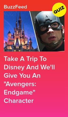 a poster with the words, take a trip to disney and we'll give you an avengers endgame character