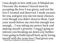 a poem written in black and white with the words, i was deeply in love with you