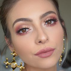 Rosa Make-up, Peach Makeup, Make Up Inspiration, Soft Glam Makeup, Pink Eye