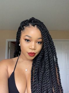 Twist Braids Hairstyles, Black Hair Ideas, Twists Hairstyles, Big Box Braids Hairstyles, Balayage Blonde, Stylish Crochet, Cute Box Braids Hairstyles