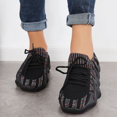 Style: Daily,CasualColor: Blue,Black,Pink,Red,Beige,Gray,Deep-GrayType: Sneakers, Elastic OpeningHeight: Low Heel (about 2 cm )Size Fit: True To SizeType: Slip on, Lace up front to adjust the strengthUpper Material: Breathable Knitted UpperNon Slip Rubber SoleSuitable Occasion: Anywhere,such as Casual, Walking, Running, Jogging, Training, Indoor, Sports, Outdoor, Travel, Exercise and Workout Womens Low Heels, Fashion Shoes Sneakers, Wedges Style, Sport Shoes Women, Walking Sneakers, On Running, Shoes Heels Wedges, Mesh Shoes, Platform Slippers