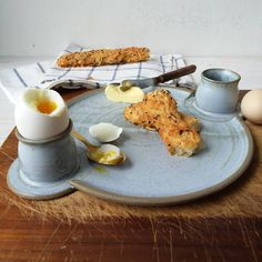 an egg and some other food on a plate