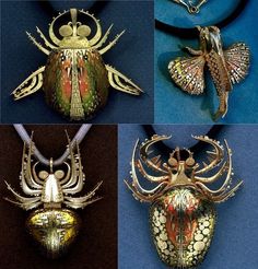 Paul Miller Jewelry | Insect Jewelry by John Paul Miller | Creepy Crawlies Beetle Jewelry, Dark Side Of The Force, Bug Jewelry, Mixing Metals, Metal Clay Jewelry