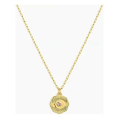 Our Birthstone Coin Necklace is the perfect way to add personal meaning to your necklace layer. Crafted with colorful stones and a gold-plated finish, you can choose your birthstone or favorite color for a unique and stylish look. A great gift for yourself or someone special. 16" chain + 2" extender. Adjustable in 1" increments 16" - 18" Coin measures 1/2" Genuine garnet gemstone Spring ring closure Avoid contact with anything containing derivatives of alcohol Gold Necklace With Round Stone For Gift, Gold Round Stone Necklace As Gift, Gold Round Stone Necklace For Gifts, Gold Birthstone Necklace With Round Gemstone, Gold Medallion Necklace With Birthstone, Colorful Stones, Someone Special, Garnet Gemstone, Coin Necklace