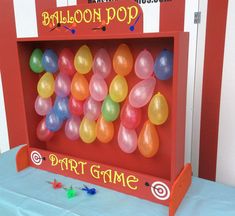 a party game with balloons in the shape of tears