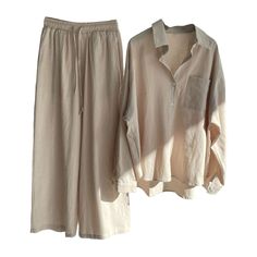 Important Information Material:Artificial Cotton Flax Package Size: Size: S, Bust: 112cm/44.1", Top Length: 66cm/26", Sleeve: 49cm/19.3", Waist: 60cm/23.6", Hip: 106cm/41.7", Pants Length: 90cm/35.4" (Approx.) Size: M, Bust: 116cm/45.7", Top Length: 67cm/26.4", Sleeve: 50cm/19.7", Hip: 110cm/43.3", Pants Length: 91cm/35.8", Waist: 63cm/24.8" (Approx.) Size: L, Bust: 120cm/47.2", Top Length: 68cm/26.8", Sleeve: 51cm/20.1", Hip: 114cm/44.9", Pants Length: 92cm/36.2", Waist: 66cm/26" (Approx.) Size: XL, Bust: 124cm/48.8", Top Length: 69cm/27.2", Sleeve: 52cm/20.5", Hip: 118cm/46.5", Pants Length: 93cm/36.6", Waist: 69cm/27.2" (Approx.) Size: 2XL, Bust: 128cm/50.4", Top Length: 70cm/27.6", Sleeve: 53cm/20.9", Hip: 122cm/48", Pants Length: 94cm/37", Waist: 72cm/28.3" (Approx.) Size: 3XL, Bust: High Waisted Loose Pants, Elegantes Party Outfit, 2 Pieces Outfits, Pieces Outfits, Mid Waist Pants, Women's Outfit Sets, Shirt Pant Set, Top Pants Set, Loose Pants