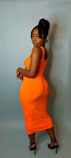 Summer is coming! Get ready with this super sexy dress! Pair with heels or comfy sandals and gold accessories. Fits true to size Model is wearing Medium Stretch Midi Dress For Going Out In Summer, Chic Stretch Orange Midi Dress, Chic Orange Stretch Midi Dress, Chic Orange Bodycon Dress For Night Out, Summer Midi Bodycon Dress For Going Out, Summer Midi Length Bodycon Dress For Going Out, Trendy Summer Midi Dress For Going Out, Summer Midi-length Bodycon Dress For Going Out, Trendy Orange Bodycon Dress For Night Out