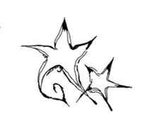 the star is drawn in black ink on a white background