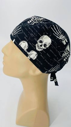 * Black and white scrub cap highlighting the many major bones in the human body. What an absolutely cool gift * Cotton fabric that ties in the back. Made in America * PERFECT GIFT for healthcare medical professionals and staff such as a forensic anthropologists, doctor, surgeon, operating room, emergency nurses, x-ray tech, veterinarian, pediatrician, cardiologist, orthopedics, osteology, chiropractors and other specialties * COMFORTABLE sewn-in front SWEATBAND absorbs sweat and head moisture to Mri Tech, Cap Highlights, Radiology Student, Nurse Scrub Hat, Emergency Nurse, Surgeon Doctor, Xray Tech, Emergency Nursing, Operating Room