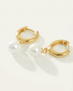 The Alba Earrings in 18K Gold Vermeil are a simple gold hoop with a single Freshwater White Pearl drop. Meaning 'white' in Latin, the Alba earrings bring the wearer wisdom from experience and a sense of purity. Classic Gold Hoop Earrings With Pearl Charm, Classic Gold Hoop Pearl Earrings, Classic Gold-plated Hoop Earrings With Pearl Drop, Classic Gold Plated Hoop Earrings With Pearl Drop, Classic Gold Hoop Earrings With Pearl Drop, Classic Small Hoop Gold Pearl Earrings, White Gold Plated Single Hoop Earring, Classic Pearl Drop Hoop Huggie Earrings, Classic Pearl Drop Huggie Hoop Earrings