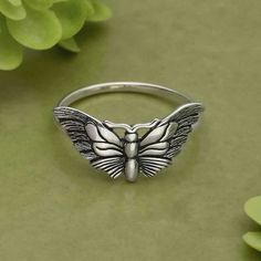 Moth Sterling Silver Ring Tarazed Gems & Jewellery Moth Ring, Moth Jewelry, Insect Ring, Gem Rings, Cottagecore Gifts, Witch Rings, The Moth, Creatures Of The Night, Monogram Jewelry