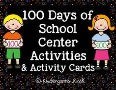 100 days of school center activities and activity cards