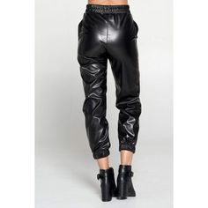 These faux leather pants feature a stylish bottom cuff and are versatile enough to pair with tennis shoes, flats, or a chic heel. Experience comfort and style with these exceptional pants. 60% PU, 40% Polyspan Made in USA SIZE & FIT Model is wearing a Small Height: 5'7 Waist: 25/26 Bust: 32B Black Faux Leather Pants, Chic Heels, Pet Gear, Parents Baby, Pants With Pockets, Men Care, Faux Leather Pants, Black Faux Leather, Tennis Shoes