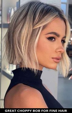 Low Maintenance Bob, Latest Bob Hairstyles, Kort Bob, Chin Length Haircuts, Short Blonde Bobs, Blonde Bob Hairstyles, Choppy Bob Hairstyles, Bob Haircut For Fine Hair