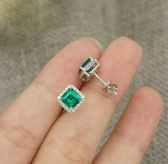 Welcome to Elegant Art Jewelry!  Material: 925 Sterling Silver Stone: Lab Emerald Stone Size: 5mm*5mm, 6mm*6mm, 7mm*5mm Side Stone:- Zircon Personalization: 9K/14K/24K/GOLD/SILVER/PLATINUM/ROSE-GOLD/WHITE GOLD. (Contact me)  Emerald Earrings, Emerald Cuff Earrings, Gold Earrings, Gold Stud Earrings, 14k Gold Earrings, 14k Gold Earrings, Round Cut Earrings, Round Cut Stone Earrings, Round Cut Studs Earrings, Emerald Drop Earrings, Emerald Studs Earrings, Emerald Studs, Emerald Earrings, Emerald D Emerald Green Earrings Diamond, Emerald Earrings Drop Silver, Silver Emerald Earring, Luxury Silver Earrings With Emerald, Luxury Emerald Earrings For Gift, Luxury Traditional Emerald Earrings, Luxury Temple Jewelry Emerald Earrings, Luxury Temple Jewelry Style Emerald Earrings, Emerald Green Earrings Zales