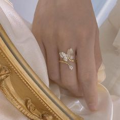 Elegant Hypoallergenic Cubic Zirconia Rings, Hypoallergenic Gold Ring Jewelry, Elegant Adjustable Butterfly Ring, Elegant Open Butterfly Ring, Elegant Open Butterfly Metal Ring, White Gold Plated Open Ring, Elegant Gold-plated Flower Ring, Elegant Gold Flower Ring As Promise Ring, Elegant Butterfly Ring In 14k Gold