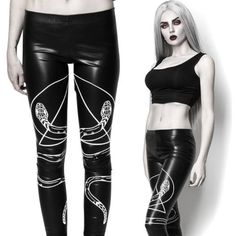 Rogue + Wolf "Snakepit" Leggings, Sold On Dolls Kill Brand New With Tags! Perfect New Condition, Never Worn, No Damage Of Any Kind! Size Medium. Sold Out Deadstock!!! ~ Slitherin’ Your Way To What You Want Protect Yourself With These Vegan Leather Leggings That Have A Twin Snake Graphic On The Front. Materials: -95% Polyester -5% Elastane Fit: This Witch Wears S And Is 5’6 Non-Smoking Home. Snake Graphic, Corset Leggings, Mermaid Leggings, Vinyl Leggings, Black Flare Pants, Vegan Leather Leggings, Puff Girl, Tie Dye Leggings, Black Flare