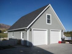 a two car garage is shown in this image