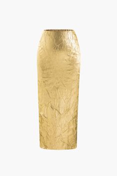 Metallic Textured Midi Skirt Gold Skirt Outfit Metallic, Retro Style 90s, Gold Skirt, Fabric Glitter, Fashion 90s, Metallic Skirt, Fall Skirts, Clothing Essentials, Retro 90s