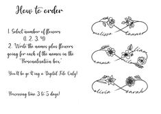 the instructions for how to order flowers