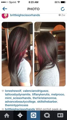 Pink Peekaboo Highlights, Pink Peekaboo, Pink Highlights, Grunge Hair