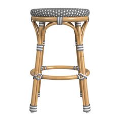 an image of a stool made out of rattan