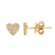 Details: 14k Yellow Gold Heart Diamond Stud Earrings 5*5mm Everyday Diamond Earrings, Heart Diamond Earrings, Diamond Heart Earrings, Gold Heart Studs, Pave Diamond Earrings, Gold Heart Earring, Mini Studs, Heart Diamond, Rose Gold Heart