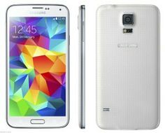 the samsung galaxy s5 is shown in white