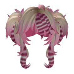 Blonde Pink Emo With Raccoon Medium Pigtails Hair Cute Hair Pigtails, Pink And Purple Raccoon Tail Hair, Pink Hair With Raccoon Tail, Scene Pigtails, Alt Pigtails, Pink Racoon Tail Hair, Pig Tails Drawing, Blonde Raccoon Tail Hair, Raccontails Hair