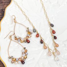 Featuring limited edition gorgeous rare red Tiger Eye with ombre of elegant naturals of gemstones. 14k gold filled. Necklace 17-19” (can be worn shorter), Earrings 1.75”. Sold separately Chocolate Jewelry, Neutral Jewelry, Neutral Earrings, Red Tiger, Gold Filled Necklace, Red Tigers Eye, Gold Jewelry Earrings, Silver Jewelry Necklace, Earrings Silver