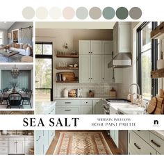 the interior of a home with sea salt colors