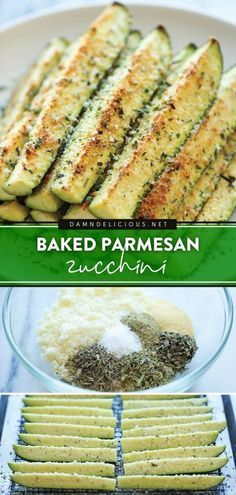 baked parmesan zucchini on a plate with seasoning and seasonings