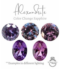 three different colored diamonds are shown in this image with the words, color change sapphire