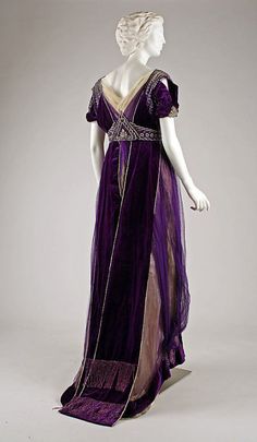 1910. purple Evening dress by House of Worth 2 Paul Poiret, Evening Wear Dresses, Robes Vintage