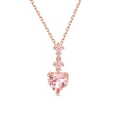 Wear this enchanting necklace as a reminder of the beauty and power of love. Let the gentle pink hues of the morganite stones evoke feelings of warmth and affection, while the heart-shaped design serves as a constant reminder of the love that resides within your heart. Crafted with precision, this exquisite piece features a heart-shaped morganite gemstone as its centerpiece, radiating a captivating pink hue that symbolizes love and tenderness. Above the main stone, two delicate morganite gems an Pink Fine Jewelry Necklace As Gift For Her, Delicate Pink Necklace For Anniversary, Pink Morganite Jewelry Gift, Elegant Pink Heart Necklace For Mother's Day, Pink Morganite Jewelry As A Gift, Feminine Pink Necklace For Her, Pink Heart Cut Necklaces For Wedding, Pink Morganite Jewelry For Gift, Elegant Pink Gold Heart Cut Necklace