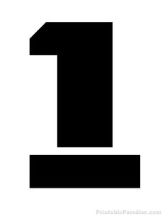 a black and white number one sign on a white background with the word 1 below it